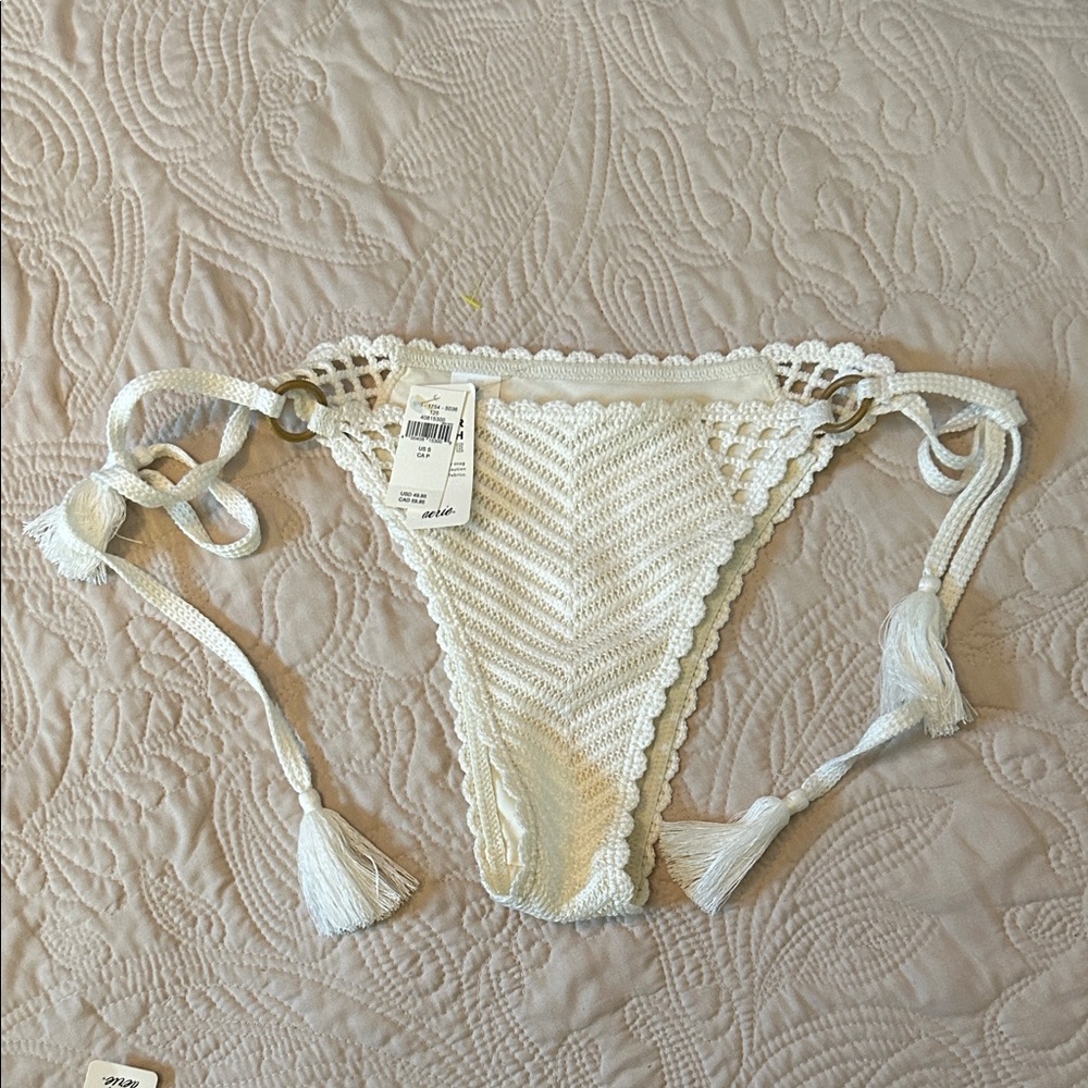 NWT Aerie Crochet Cheekiest Tie Bikini Bottom Size S